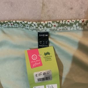 Green Floral Mini Skirt
