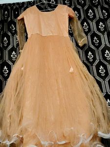 Elegant Peach Ethnic Gown🥰
