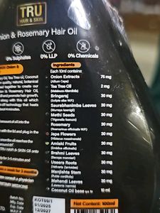 Tru Hair Skin Onion &amp; Rosemary Hairoil