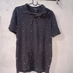 Palm Tree Print Polo Shirt