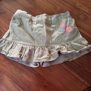 Kids Floral Skorts with Ruffle Hem n Embroidery