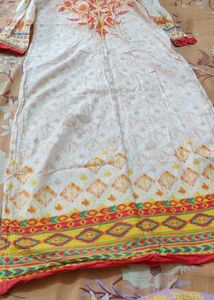 Rangriti Peach Straight Kurta