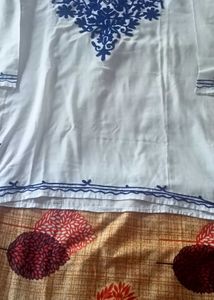 White &amp; Blue Short Kurti