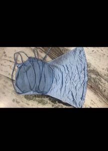Silky Blue Mini Dress