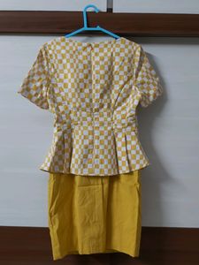 Never used white and yellow dress