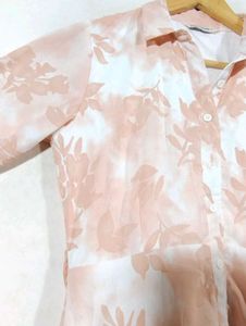 Floral Print Midi Shirt Dress