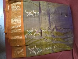 1-TimeUsed GreyLehenga with OrangeBorder+OrangBlou