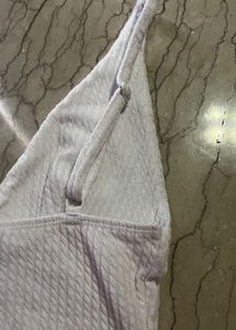 Ribbed White Bodysuit