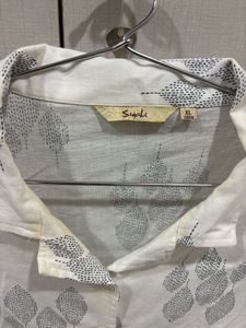 Leaf Print White Top