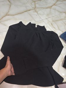 Elegant Black Peplum Top