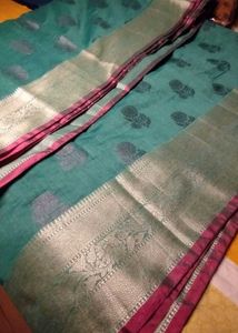 Linen Banarasi Handmade Saree