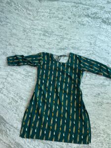 Green Ikat Print Kurti