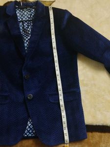 Elegant Blue Velvet Coat