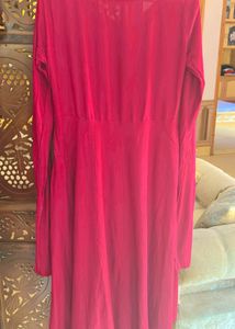 Red Anarkali Kurti Legging Set