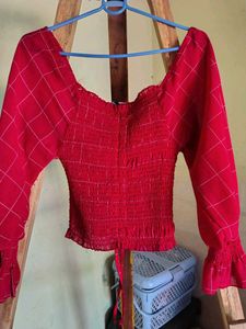 Women Red Crop Top