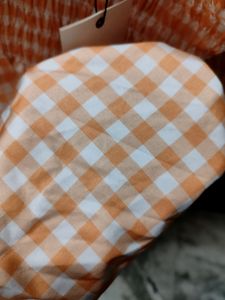 Sassafras Puff Checkered Mini Dress
