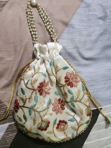 Floral Embroidered Potli Bag