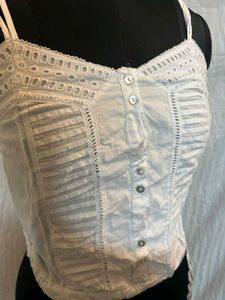 White Eyelet Tank Top