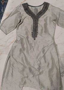 Elegant Silver Beaded Salwar Kameez