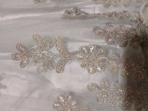 Delicate Floral Lace Net Fabric Lahenga