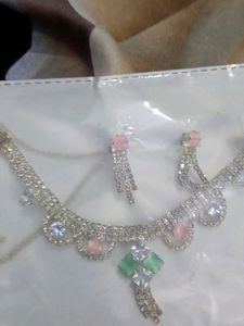 Diamond Neckless +Earing