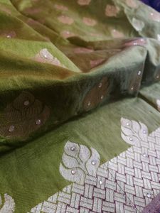 Elegant Green Banarasi Saree