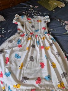 Butterfly Print Ruffle Sleeve Dress