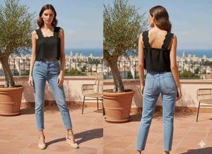 Chic Black Crop Top - Mango
