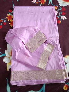 Silver Border Saree With Blouse