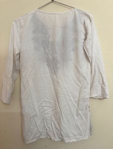 Embroidered White Kurta