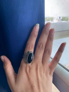Black Stone Gothic Ring