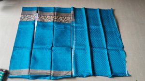 Elegant Aqua Blue Tissue Saree