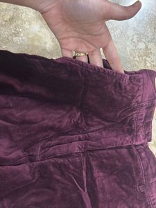Velvet Burgundy Pants