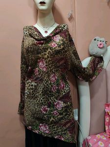 🌹 Leopard Floral Tunic Top 🐆
