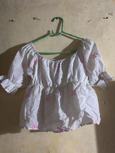 Floral White Top