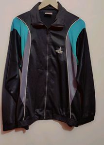Black With 2 Color Print Winter Gym Jacket
