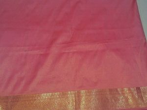 Pink Saree with Gold Border