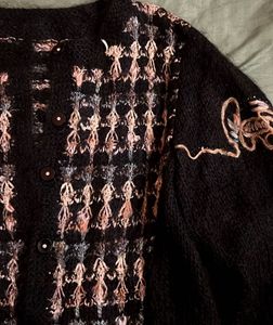 Korean Black Knit Cardigan