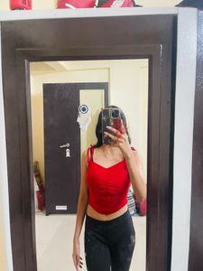 Red Ruched Crop Bralette