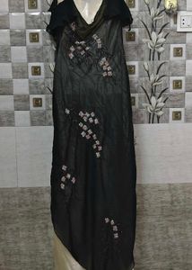 vintage Elegant Black Floral Slip Dress