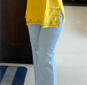 High Waist Straight Leg Jeans
