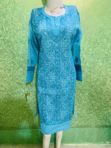 New Lakhnvi Blue Kurta