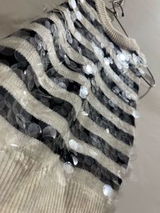 Striped Sequin Knit Top