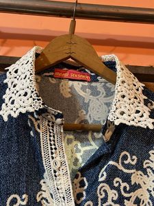 Vintage Floral Denim Top