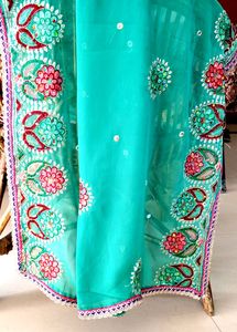Green Embellished Dupatta