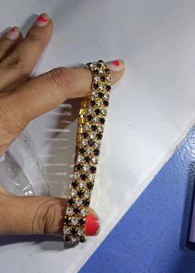 Stone Fitted Golden Bracelet