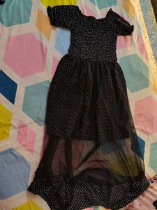 Black &amp; White Polka Dot Maxi Dress