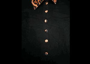 Black Top with Leopard Collar