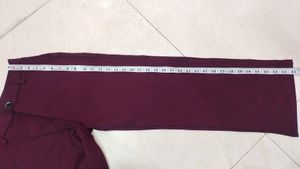 Burgundy Formal Pants For Women