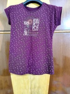 Purple Graphic Print Tee